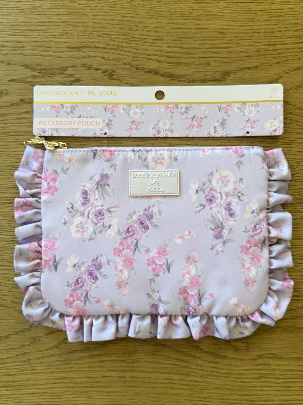 LoveShackFancy x Target - Yoobi Happy Thoughts ruffled pencil case in Hibiscus - Picture 2 of 4